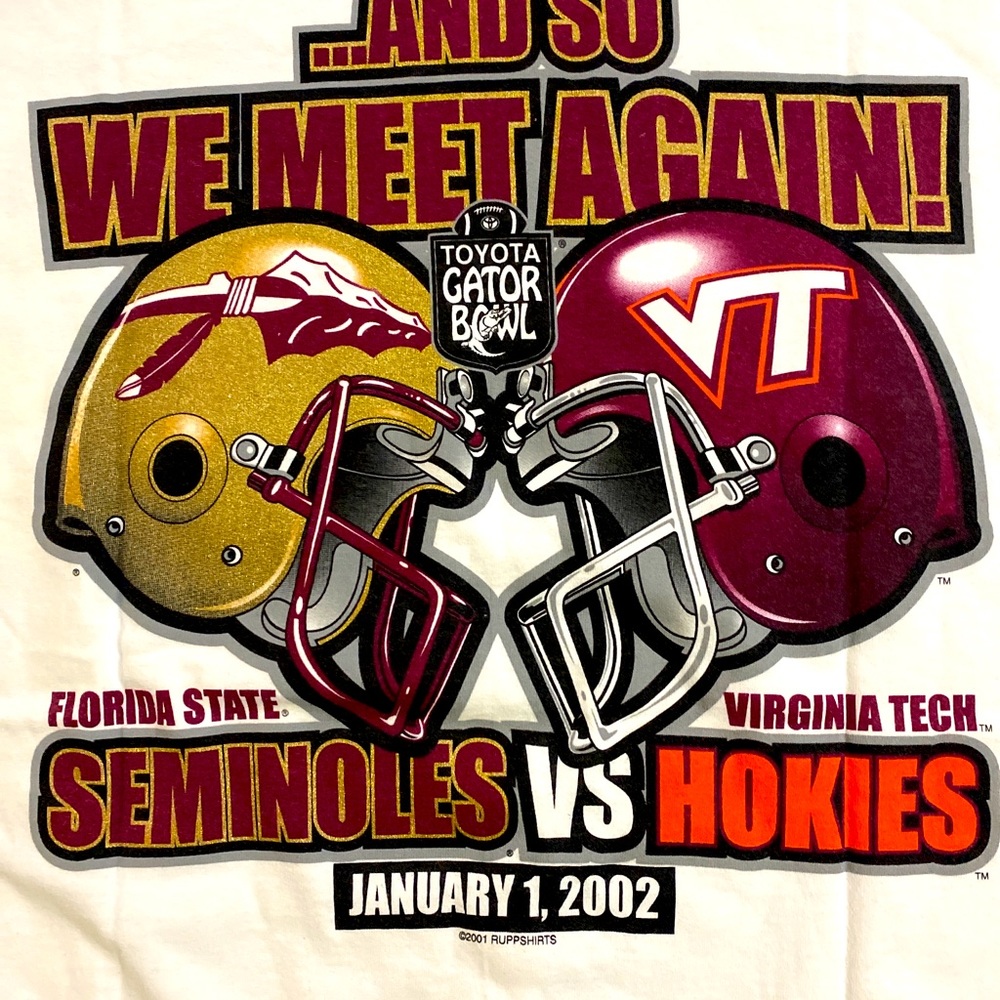 Rare Seminoles VS Va Tech Hokies XL single stitch